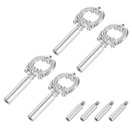 MECCANIXITY 4Pcs Lamp Turn Knob On/Off Lamp Switch Replacement Brass Light Switch Knob Lamp Knob Lamp Switch Extension 51.5mm Length for Lamp Socket, Silver