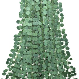 NVGVUP 12 PCS Eucalyptus Garland, Greenery Garland Vines, Artificial Eucalyptus Leaves Garland for Wedding Arch, Party Table, Wall Decor