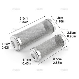AUEAR, 2 Pack Stainless Steel Mesh Inflow Aquarium Filter Guard Intake Cover for Shrimp and Fish