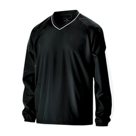 Holloway Men's Bionic Pullover Windshirt, Black/White, Large