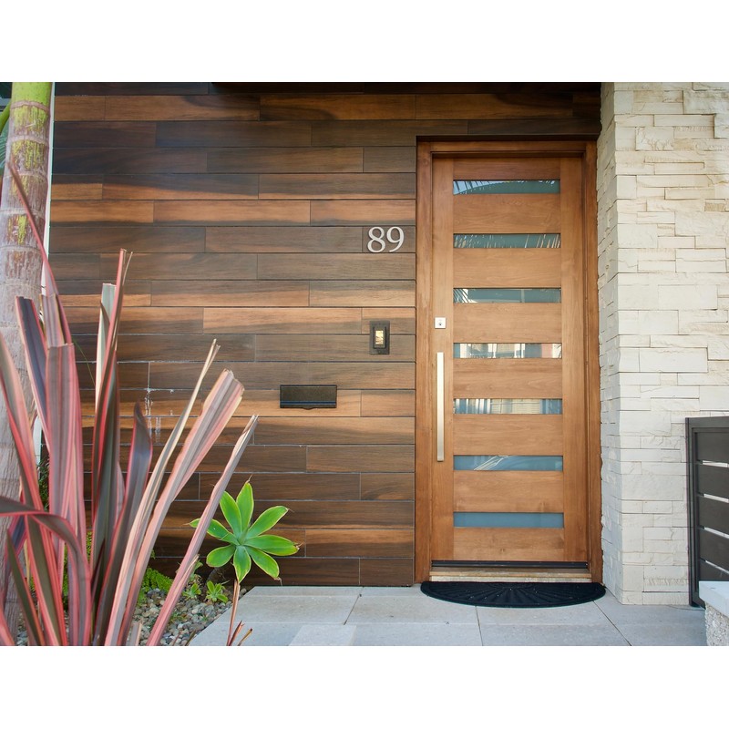 Large 5" Satin Nickel Metal Flush House Address Numbers, Bold