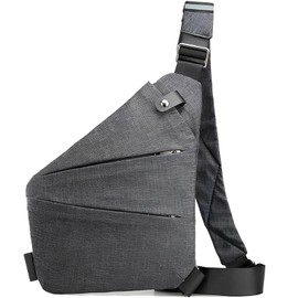 TOMEILAR Anti Theft Travel Bag for Women, Travel Purses Anti Theft Crossbody, Slim Sling Crossbody with Adjustable Strap Crossbody Chest Bag for Casual Travel Hiking (Grey, Right Shoulder)