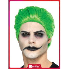 Smiffys Slick Trickster Wig, Green , Halloween Cirque Sinister Fancy Dress, Halloween Dress Up Wigs
