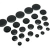 Black Flush Mount Hole Plugs, 25-Pack Assorted Sizes (1/4", 3/8",