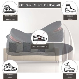 Height Increase Insole, 4-Layer Heel Shoe Lift with Air Cushion Elevator Kits Inserts (ONE Pair) for Men & Women Taller Insoles 1.2" to 3.5” Variable Height