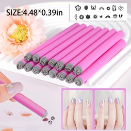 XEAOHESY 15pcs Nail Art Stamp Pen Set Flower Design Nail Stamping Pens Nail Stamp Tool Nail Art Stamps for Women