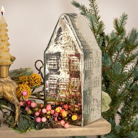 Creative Co-Op Tall Mercury Glass House Decoration, Silver