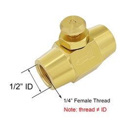 BesNPT Brass 1/4" NPT Female x 1/4" NPT Female Push Button Check Valve Switch Shut-Off Valve