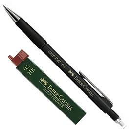Faber-Castell Grip 1345 Mechanical Pencil Lead Thickness 0.5 mm Barrel Colour Black Metallic + Refill Tin
