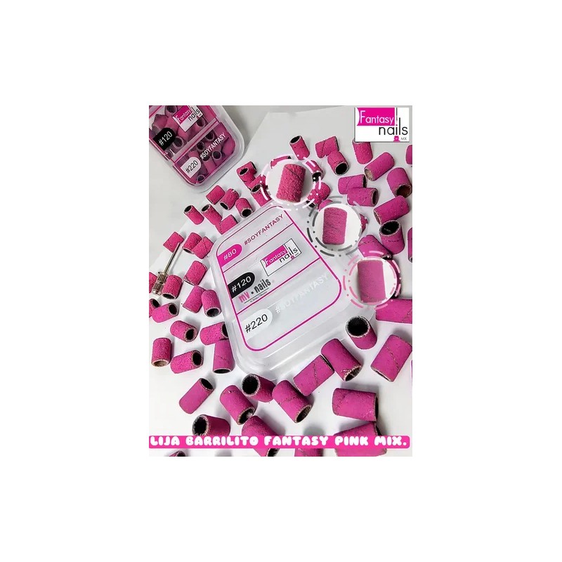 Paquete Limas Barrilito Rosas Uñas #80#120#220 Fantasy Nails