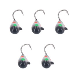 5PCS Ice Fishing Hooks High Carbon Steel 4MM Fishing Jigs Baits Set for Outdoor Perch Angling