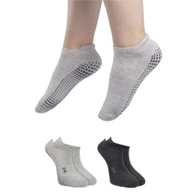 RØDER 2 Pairs of Stopper Socks for Men and Women, Yoga Socks, Non-Slip Socks, ABS Socks, House Socks with Nubs, Stopper Socks for Men, black / light grey