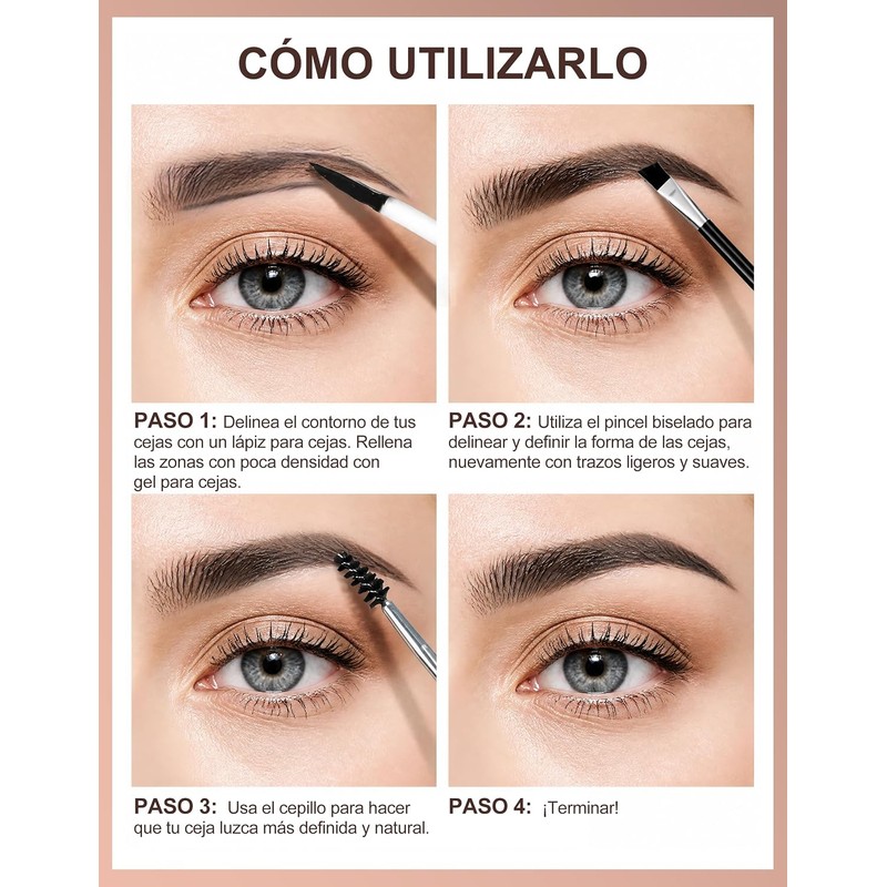 Erinde Gel Impermeable para Cejas, Tinte para cejas de Larga