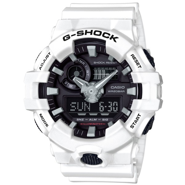 Casio G-Shock GA-700 Series Wristwatch, white, Shock Resistant Watch