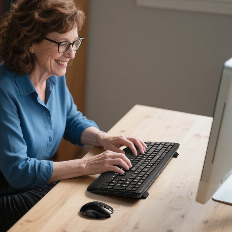 Large Print Backlit Wireless Keyboard – Silent Keyboards with Wrist