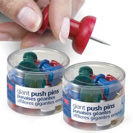 Officemate 92905 - Pinzas gigantes, colores surtidos, 2 tinas de 12 unidades