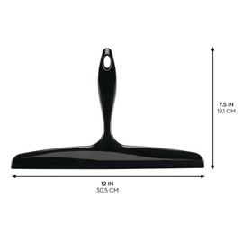 iDesign Bathroom Plastic Shower Wall Hook-Black Clara Squeegee