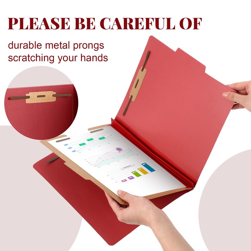 Skyygemm 24 Pcs Classification Folders Letter Size, 1 Divider Pressboard