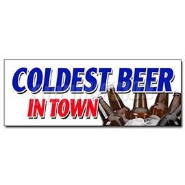 12" Coldest Beer in Town Decal Sticker on tap Selection Import Brew Brewery