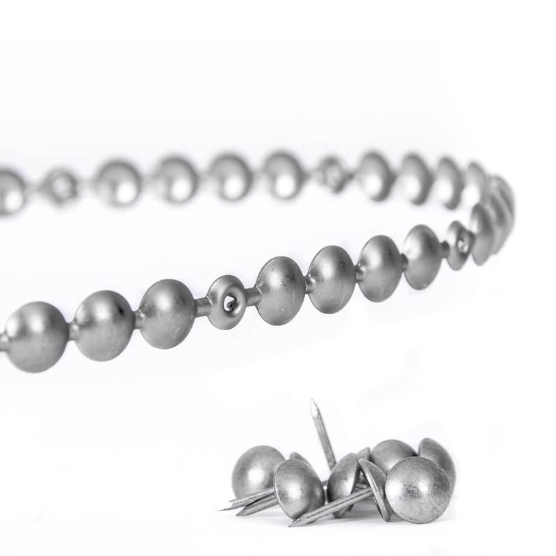 Decorative Nail Strips Brushed Aluminium 9.5 mm with 18 Matching