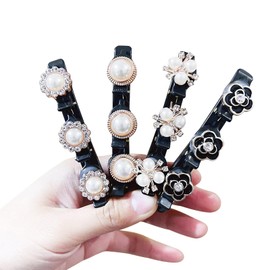 LUHOCIY Double Layer Hair Clip, Crystal Stone Braided Hair Clips, Hummingbird Hair Clip, for Lazy Braiding, Suitable for All Hairstyles, Easy to Braid (Fashionable Style)