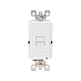 Leviton Blank Face GFCI, 20 Amp, Self Test, LED Indicator Light, Provides GFCI Protection Where an Outlet is not Needed, GFRBF-W, White