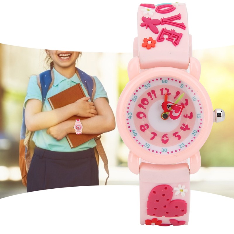 Children Cartoon Wrist Watch PVC Strap Waterproof Quartz Watch for