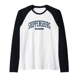 Shippensburg Pennsylvania PA College University Style Blue Raglan Baseball Tee