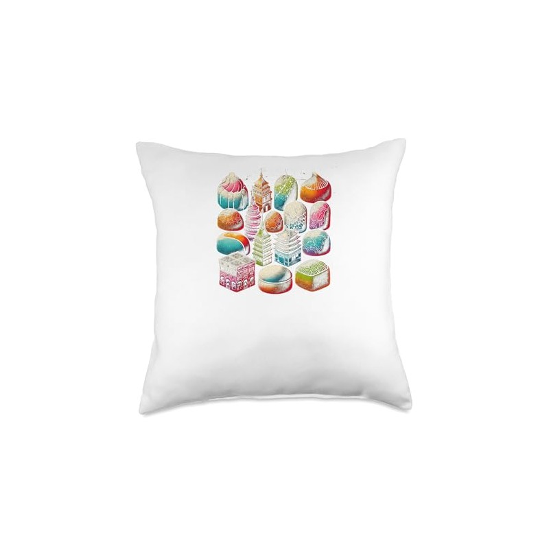 Mochi Globetrotter Throw Pillow