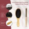 BICTIVE® Set von 2 Wildschweinborsten Bürsten mit Toupierkamm. Naturhaarbürste, Sleek