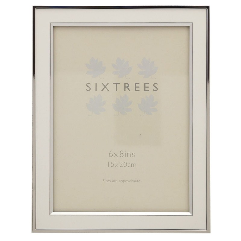 Sixtrees Abbey White 2-103-68 Polished Silver photo frame with lacquered