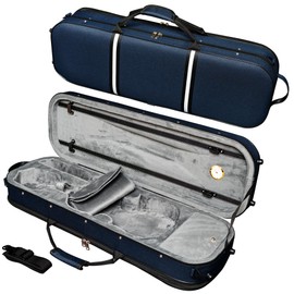 MI&VI Avanti Series Light Hard Violin Case (Full Size) — Travel Violin Backpack Case for 4/4 Sized Violins, NF-5250 (Blue)