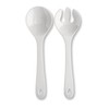 Spoddy Plastic Salad Servers (31 cm Large, Two-Piece, White) -