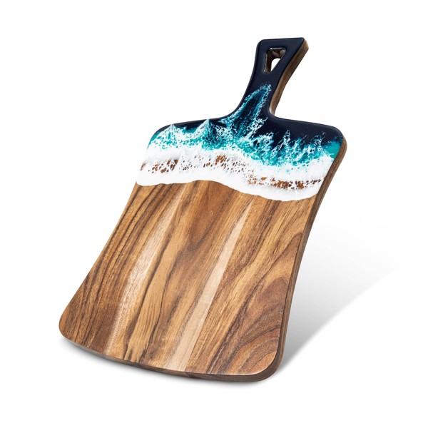Wood and Resin Charcuterie Boards with Handle 14" L x