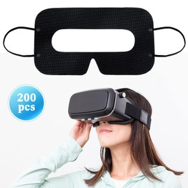 Treela 200 Pcs Disposable VR Face Mask Breathable Cover for VR Nonwoven Fabric Sanitary Eye Mask, Eye Cover Pad(Black)