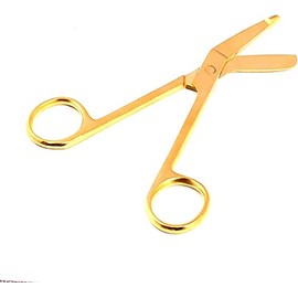 G.S GOLD PLATED BANDAGE SCISSOR, 5.5 INCH, 1.70 OUNCE