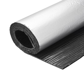 uxcell Insulation Sheet, 2mx0.5mx5mm Self-Adhesive Embossed Aluminum Foil Waterproof Heat Resistant Thermal Barrier, for Roof Wall HVAC Duct Pipe, Rubber Foam