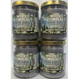 Smoke Odor Exterminator 13 oz Jar Candle,White Timber, Set of 4 Candles.