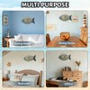 Cunno Silent Beach Wall Clock Wooden Non-Ticking Coastal Sea Fish