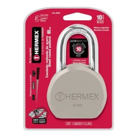 Candado Hermex Redondo 65mm 3 Llaves De Punto Gancho Normal