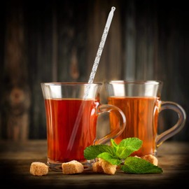 Lantelme Tea Thermometer Glass 24 cm up to Temperature Range up to 110 °C Degrees Analogue for Tea Water Tea Thermometer Also for Green Tea Fruit Tea Herbal Tea and Black Tea Food Tea Preparation