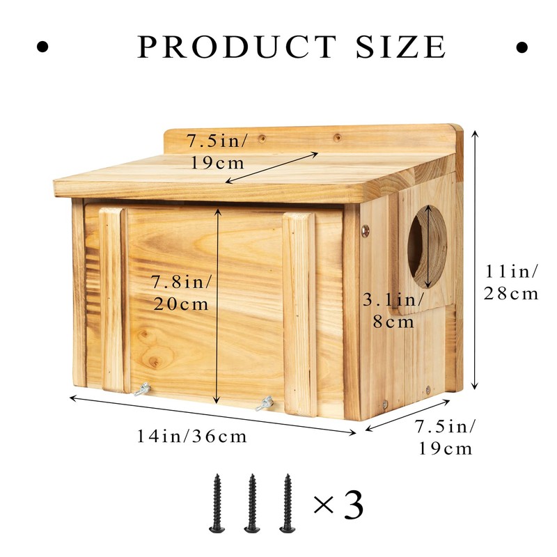 BalterFF Squirrel Houses for Outside Nesting Box Nest Funny Wooden