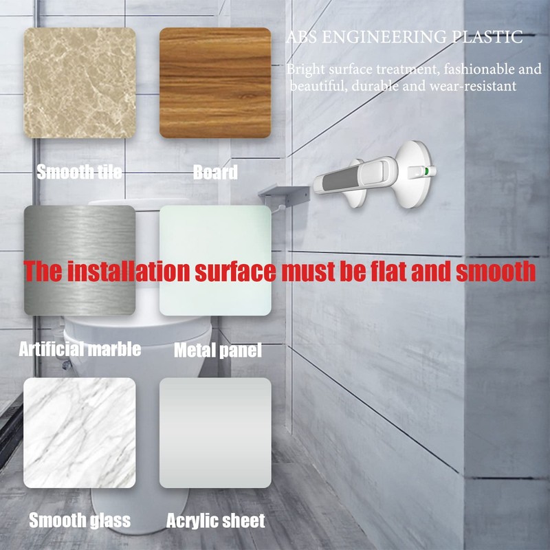LORESJOY Shower Handles for Elderly Suction, 2 Pack Grab Bars