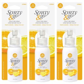 Citra Solv Air Scense Spray & Go Before-You-Sit Toilet Spray 2-Ounce Bottle (3 Pack, Citrus)