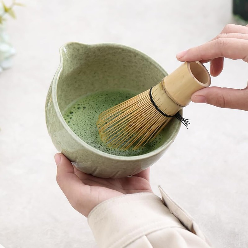4Pcs Matcha Set, 15OZ Matcha Bowl with Spout and Whisk,