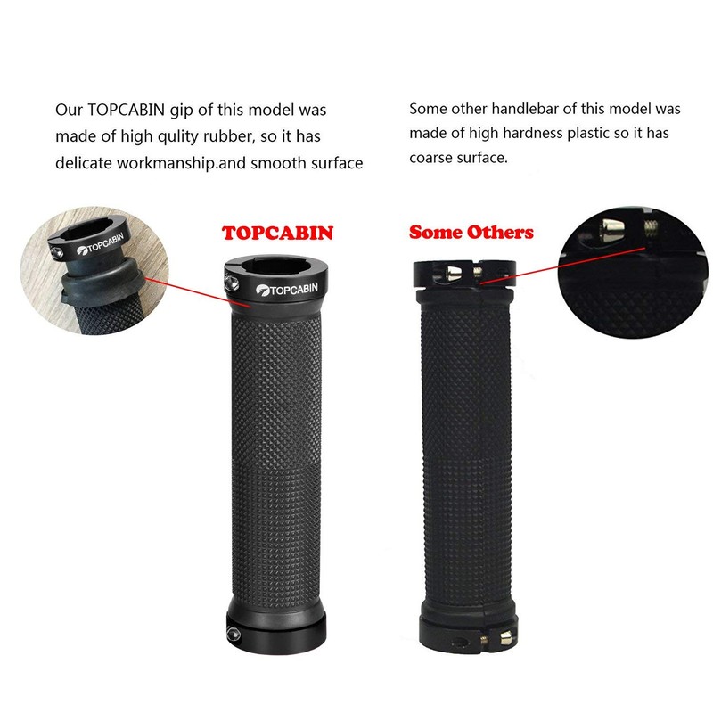 TOPCABIN Bicycle Grips,Double Lock on Locking Bicycle Handlebar Grips Rubber