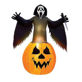 Fun World Light up 6 Foot Ghost Face Pumpkin Décor