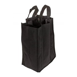 ReWu Bottle Bag for 6 Bottles up to 1.5 Litre Bottle Basket Reusable Bottle Bag Carry Bag with Dividers Storage Bag Bottle Carrier Plastic 28 x 17 cm, black