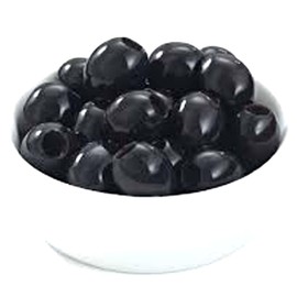 El Faro 3 x350g tins (150 grams drained/tin) BLACK PITTED Spanish Manzanilla Olives