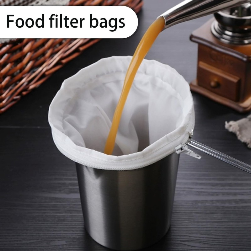 PLLDVEFD 1 Piece Stainless Steel Ring, 3 Piece Filter Bag,